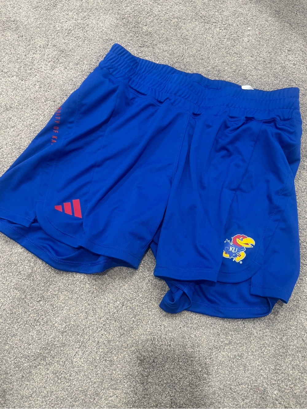 adidas Royal Blue Women Shorts with KU Jayhawk Patch